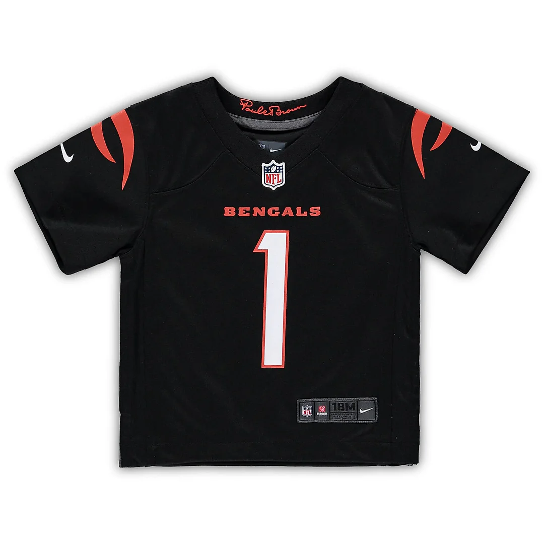 Zennovawear Ja'Marr Chase Cincinnati Bengals Infant Team Player Game Jersey - Black