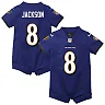 Zennovawear Lamar Jackson Baltimore Ravens Infant Romper Jersey - Purple