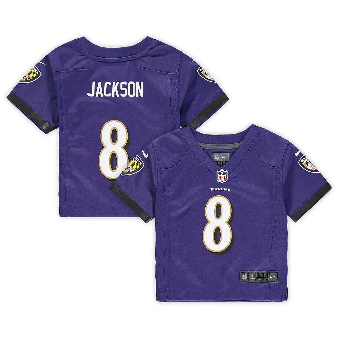 Zennovawear Lamar Jackson Baltimore Ravens Infant Team Player Game Jersey - Purple