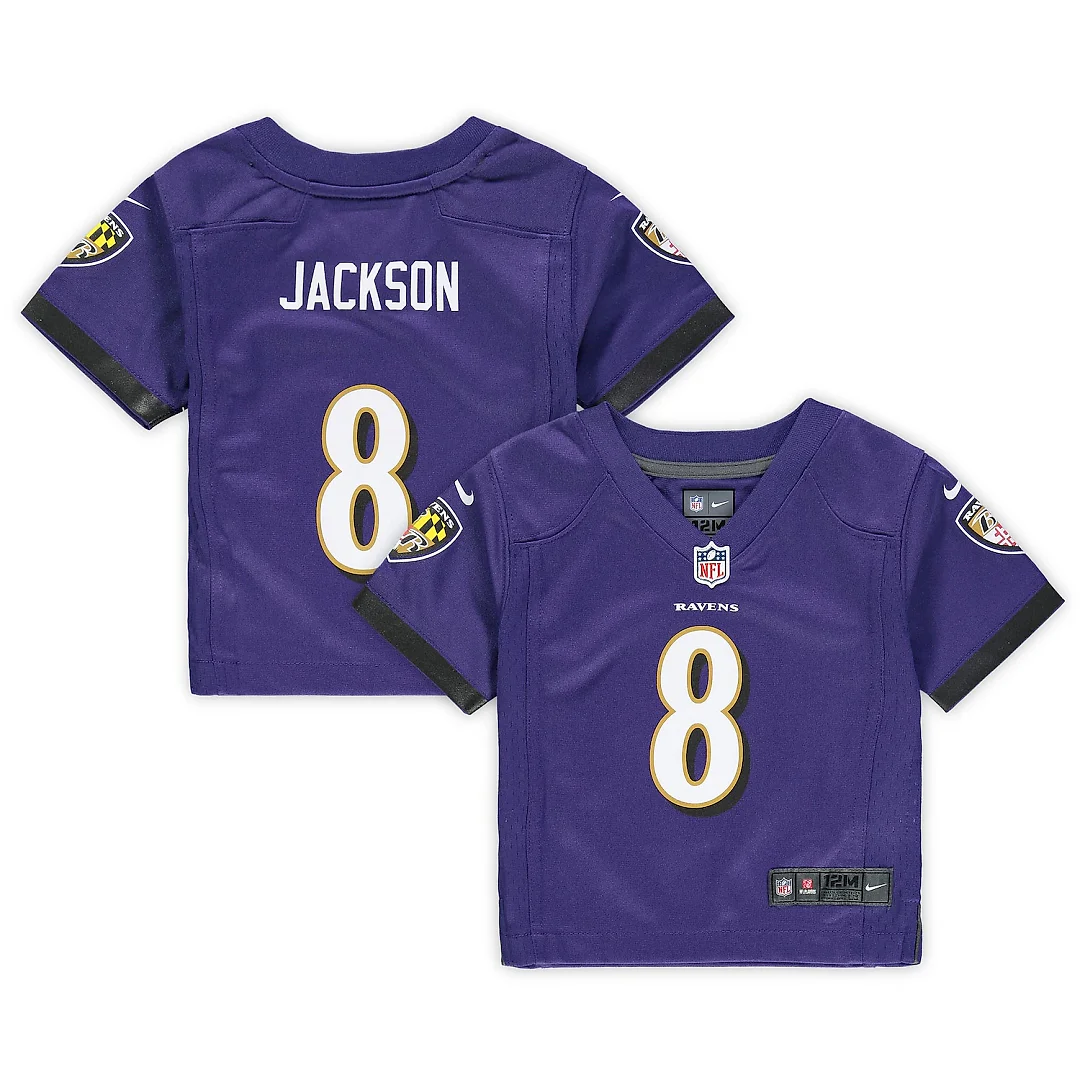 Zennovawear Lamar Jackson Baltimore Ravens Infant Team Player Game Jersey - Purple