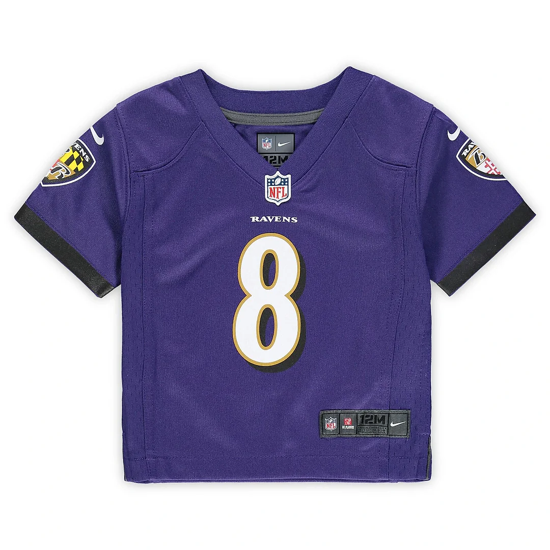 Zennovawear Lamar Jackson Baltimore Ravens Infant Team Player Game Jersey - Purple