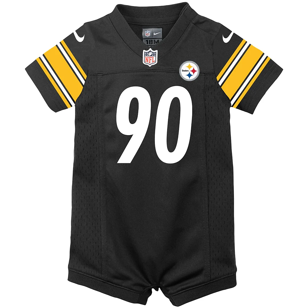 Zennovawear T.J. Watt Pittsburgh Steelers Infant Game Romper Jersey - Black