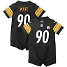 Zennovawear T.J. Watt Pittsburgh Steelers Infant Game Romper Jersey - Black