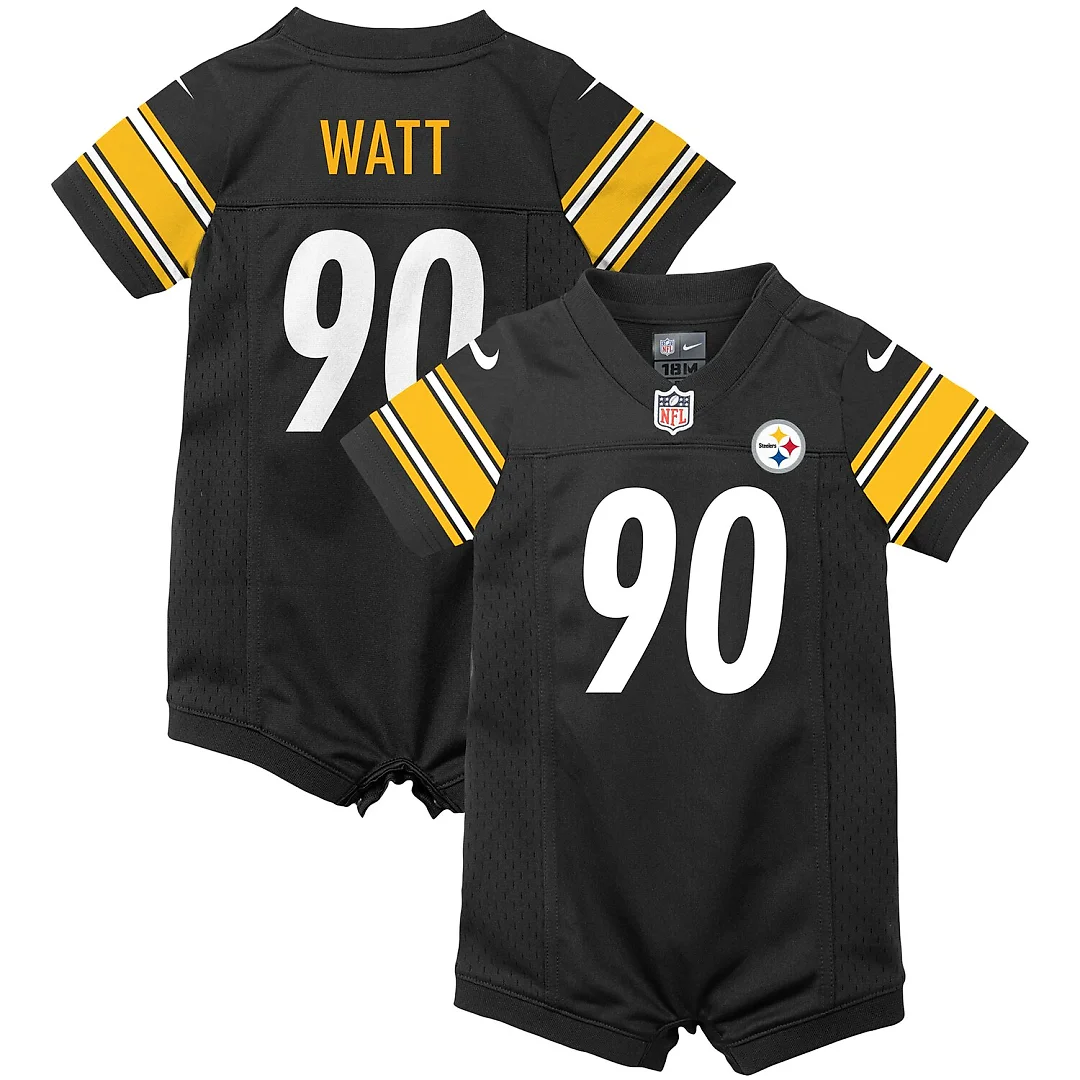 Zennovawear T.J. Watt Pittsburgh Steelers Infant Game Romper Jersey - Black