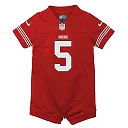Zennovawear Infant San Francisco 49ers Trey Lance Scarlet Romper Game Jersey