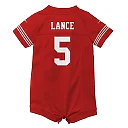 Zennovawear Infant San Francisco 49ers Trey Lance Scarlet Romper Game Jersey
