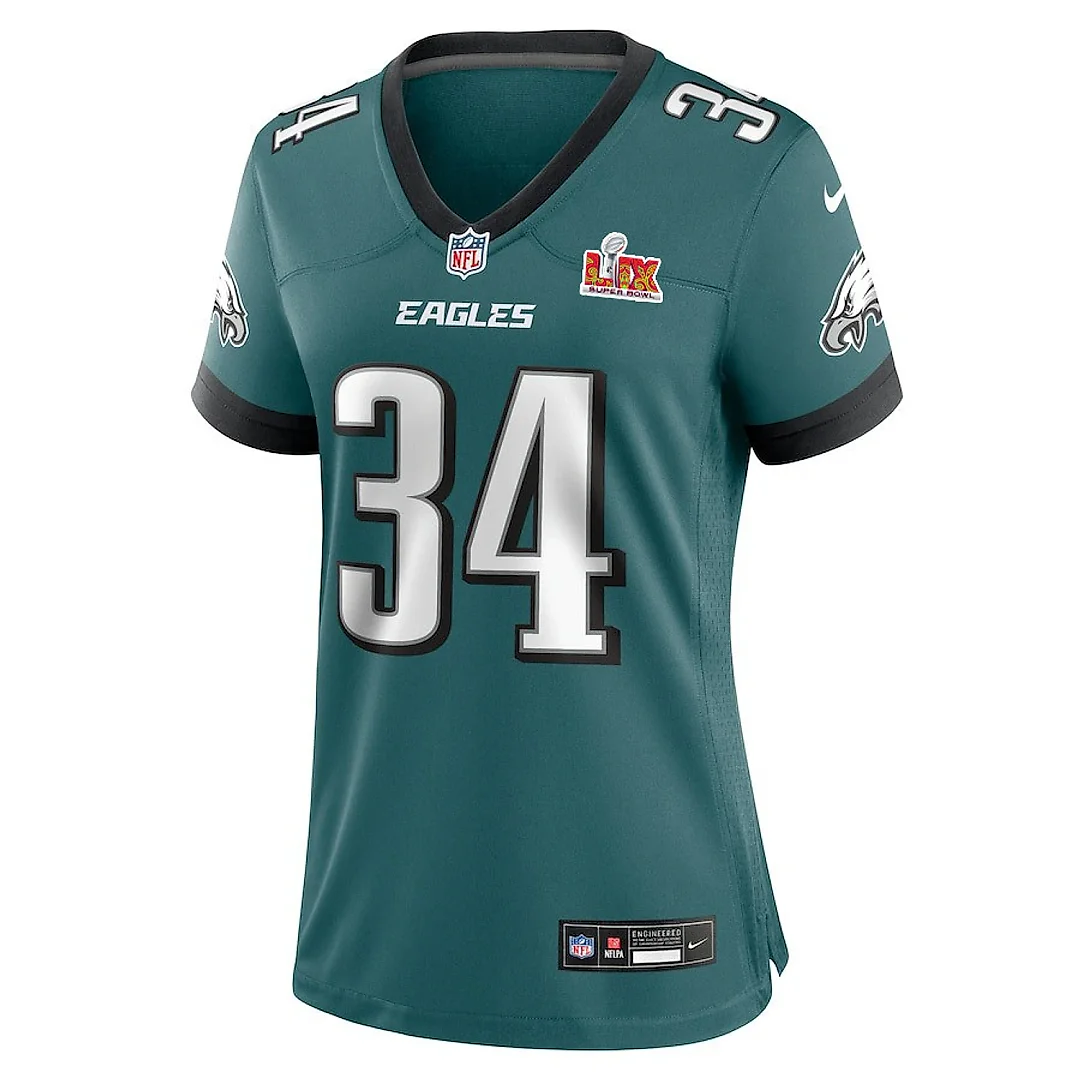 Zennovawear Isaiah Rodgers 34 Philadelphia Eagles Super Bowl LIX Women's Jersey - Midnight Green