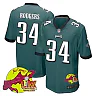Zennovawear Isaiah Rodgers 34 Philadelphia Eagles Super Bowl LIX New Orleans Patch Game Men Jersey - Midnight Green