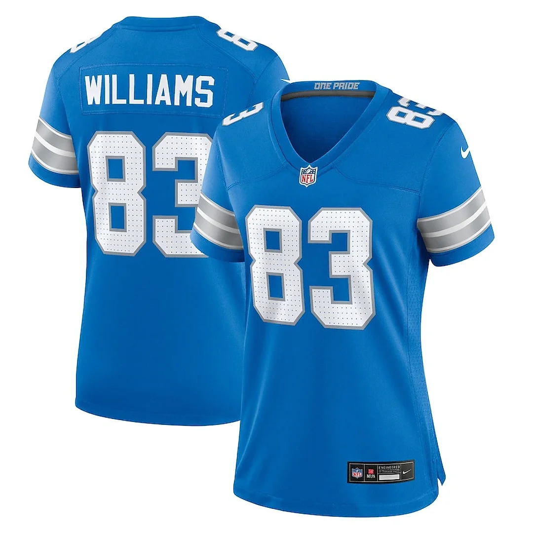 Zennovawear Isaiah Williams 83 Detroit Lions Women's Game Jersey - Blue