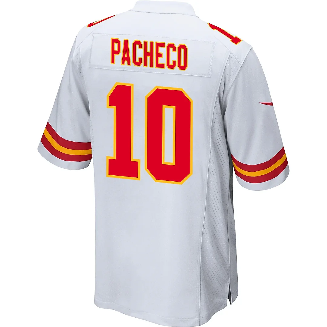 Zennovawear Isiah Pacheco 10 Kansas City Chiefs AFC Champions Patch Game Men Jersey - White