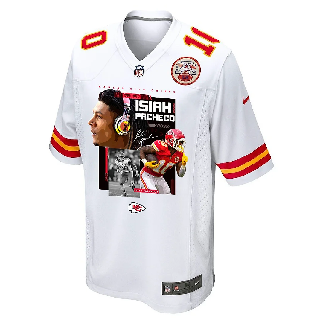 Zennovawear Isiah Pacheco 10 Kansas City Chiefs Pachinko Machine Game Men Jersey - White