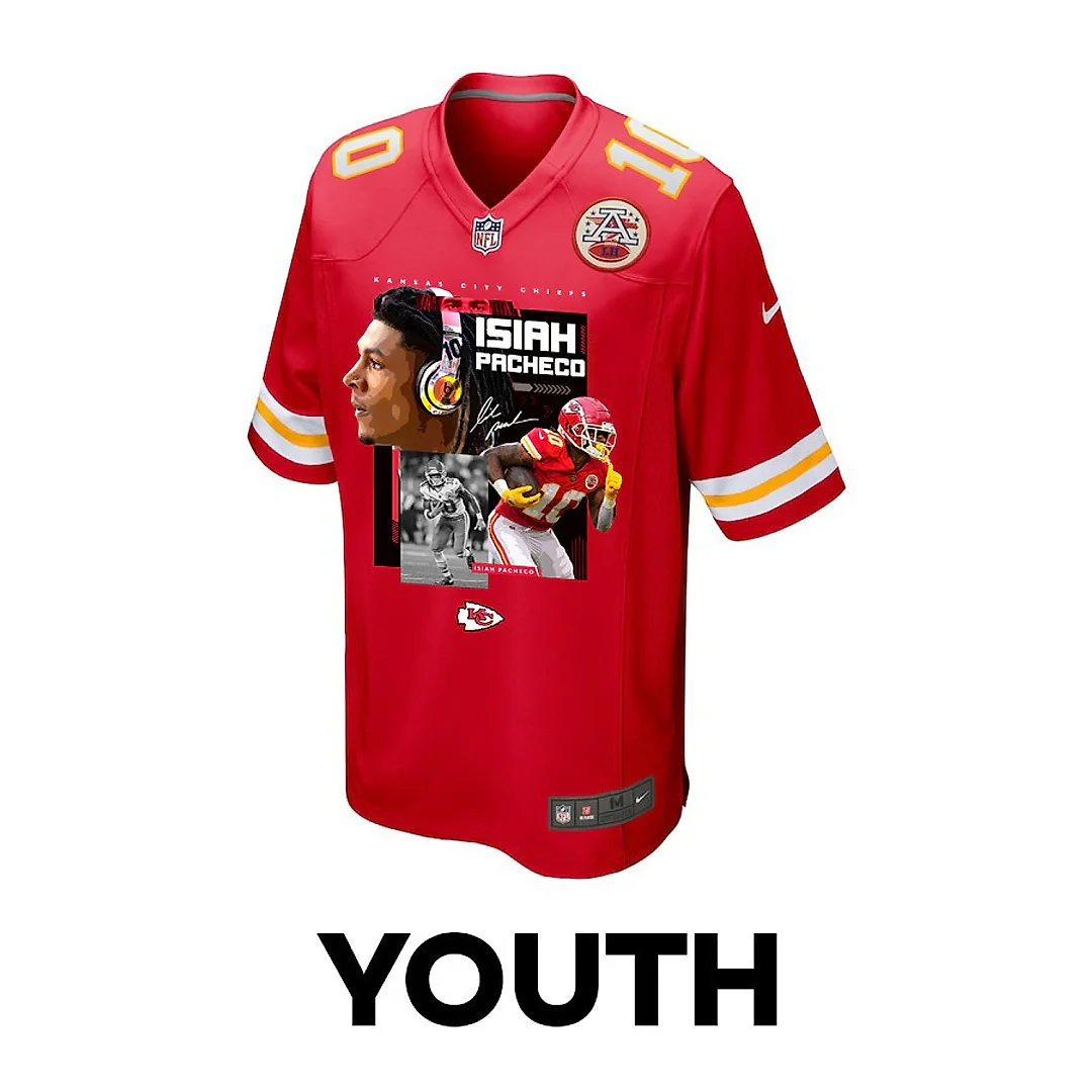 Zennovawear Isiah Pacheco 10 Kansas City Chiefs Pachinko Machine Game YOUTH Jersey - Red