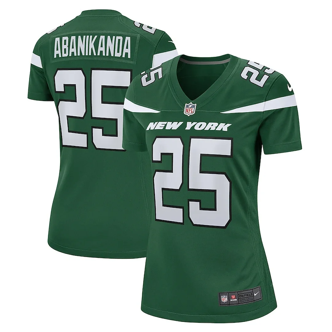 Zennovawear Israel Abanikanda 25 New York Jets Women's Game Jersey - Gotham Green