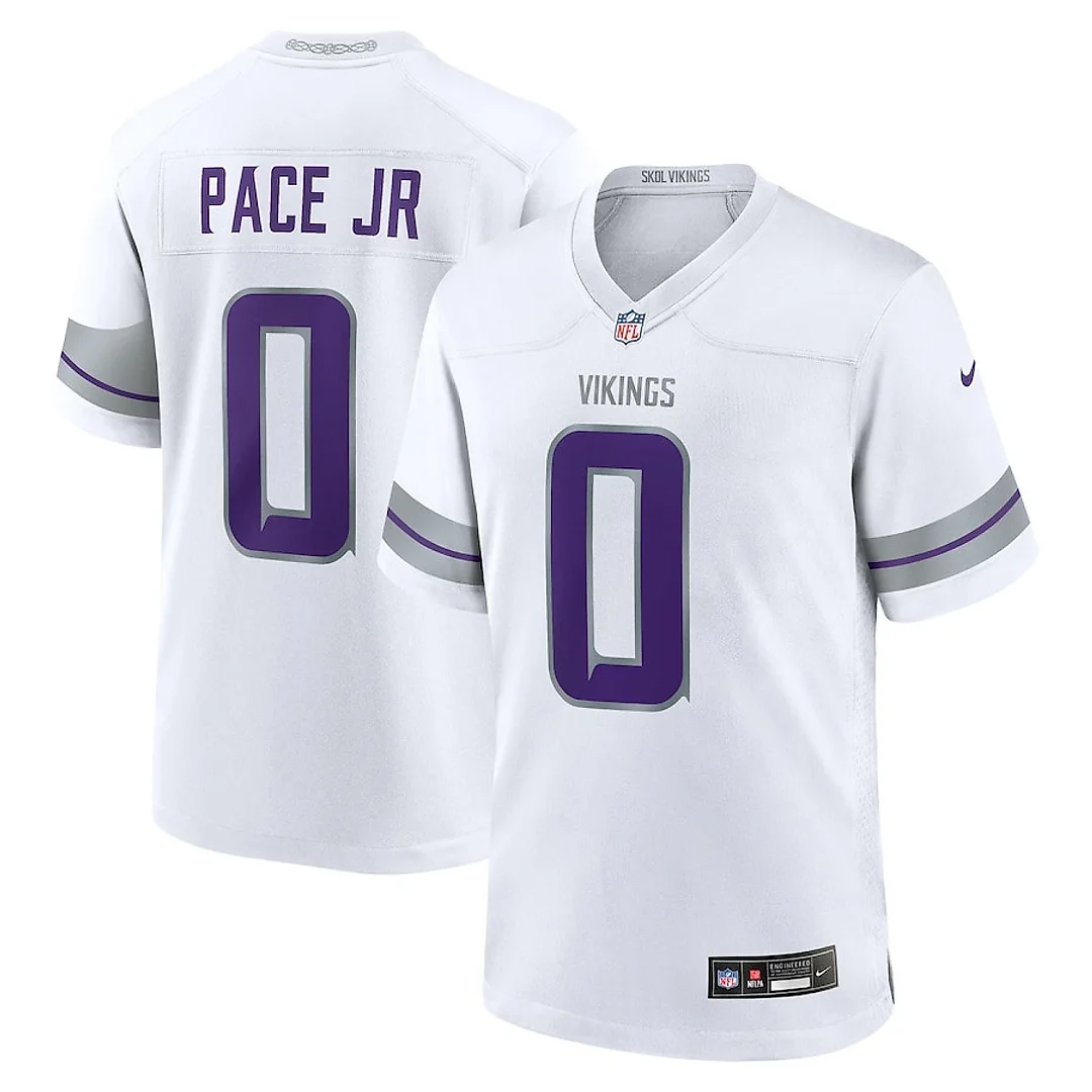 Zennovawear Ivan Pace Jr 0 Minnesota Vikings Alternate Game Men Jersey - White
