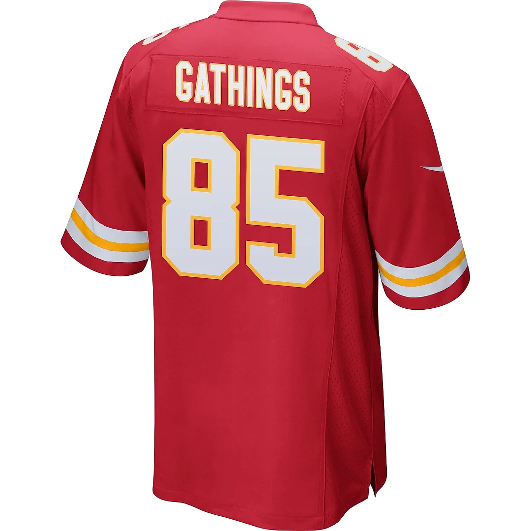 Zennovawear Izaiah Gathings 85 Kansas City Chiefs AFC Champions Patch Game Men Jersey - Red