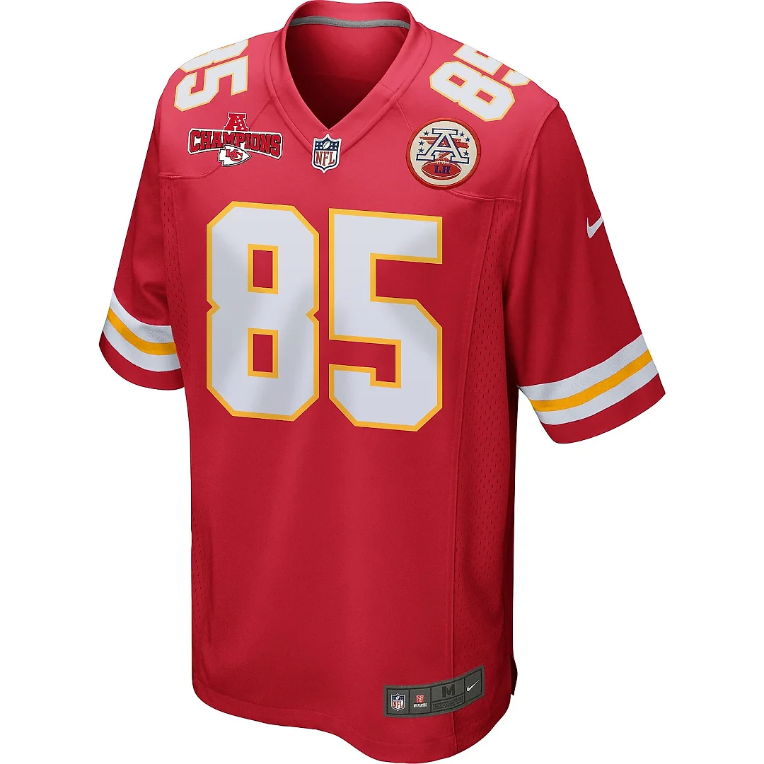 Zennovawear Izaiah Gathings 85 Kansas City Chiefs AFC Champions Patch Game Men Jersey - Red