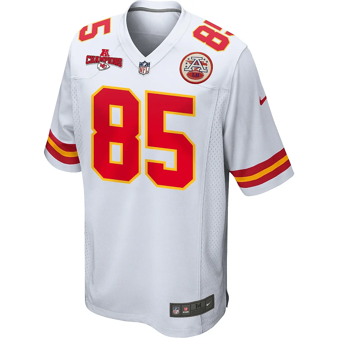 Zennovawear Izaiah Gathings 85 Kansas City Chiefs AFC Champions Patch Game Men Jersey - White