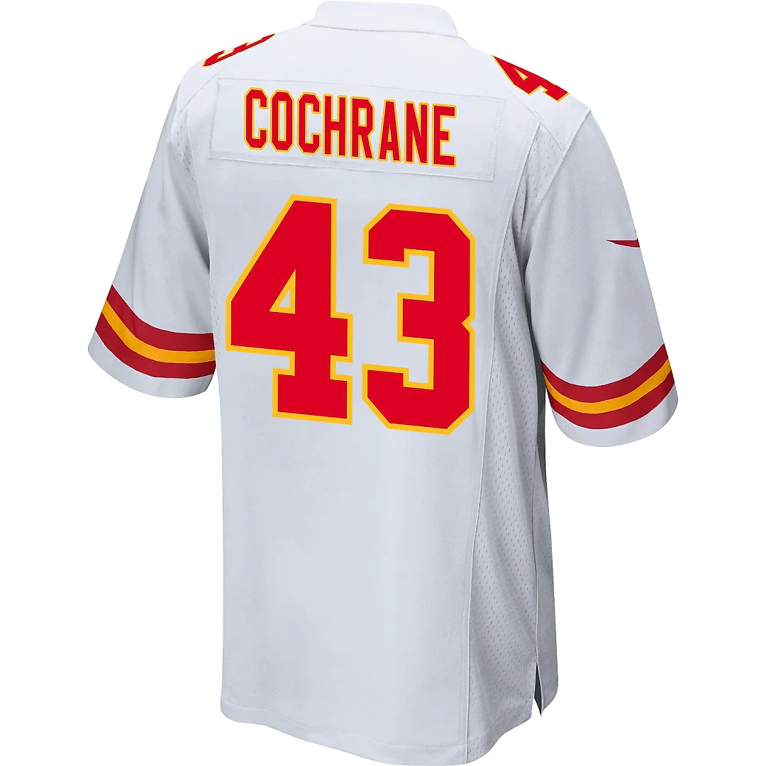 Zennovawear Jack Cochrane 43 Kansas City Chiefs AFC Champions Patch Game Men Jersey - White
