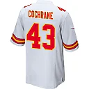 Zennovawear Jack Cochrane 43 Kansas City Chiefs AFC Champions Patch Game Men Jersey - White