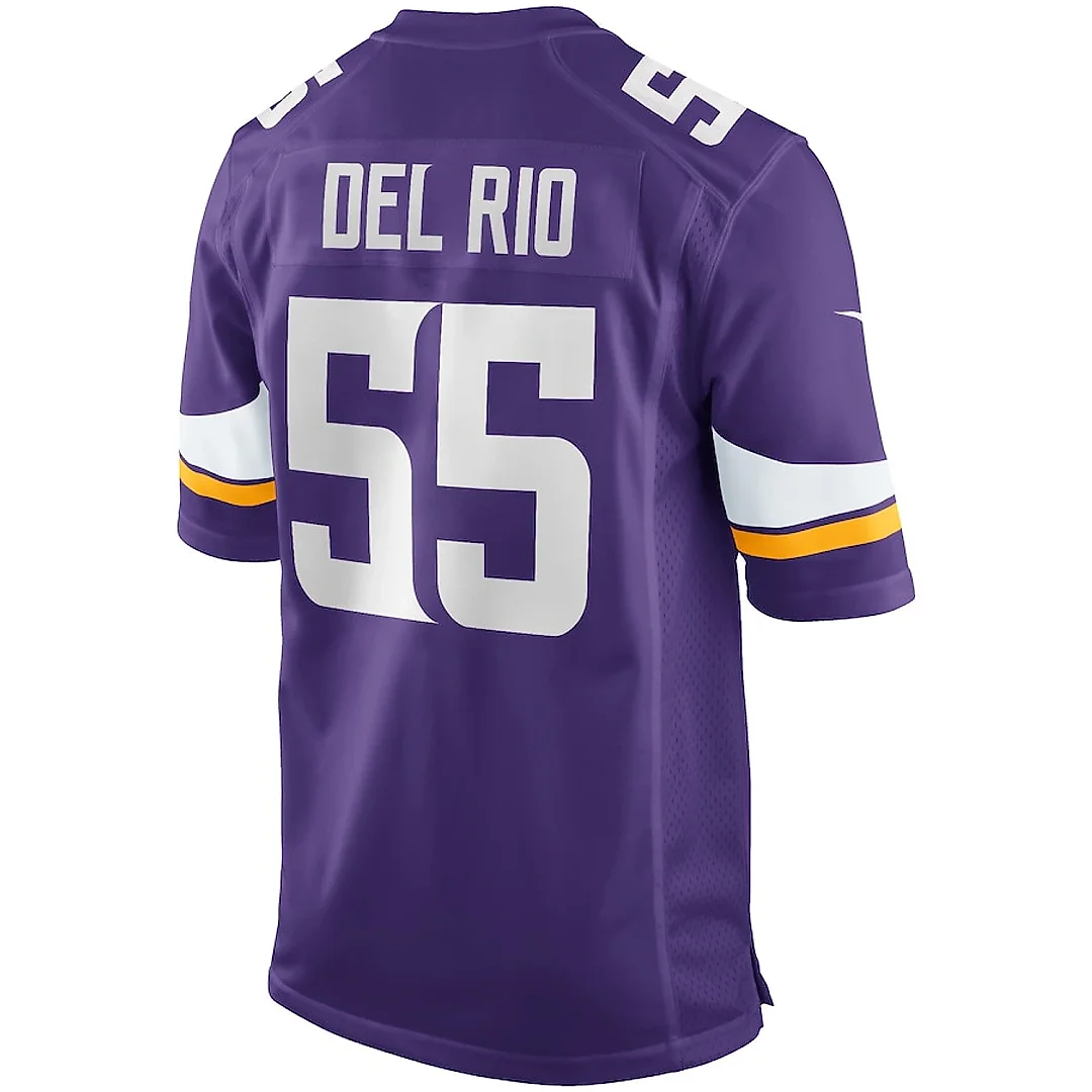 Zennovawear Jack Del Rio 55 Minnesota Vikings Men Game Retired Jersey - Purple