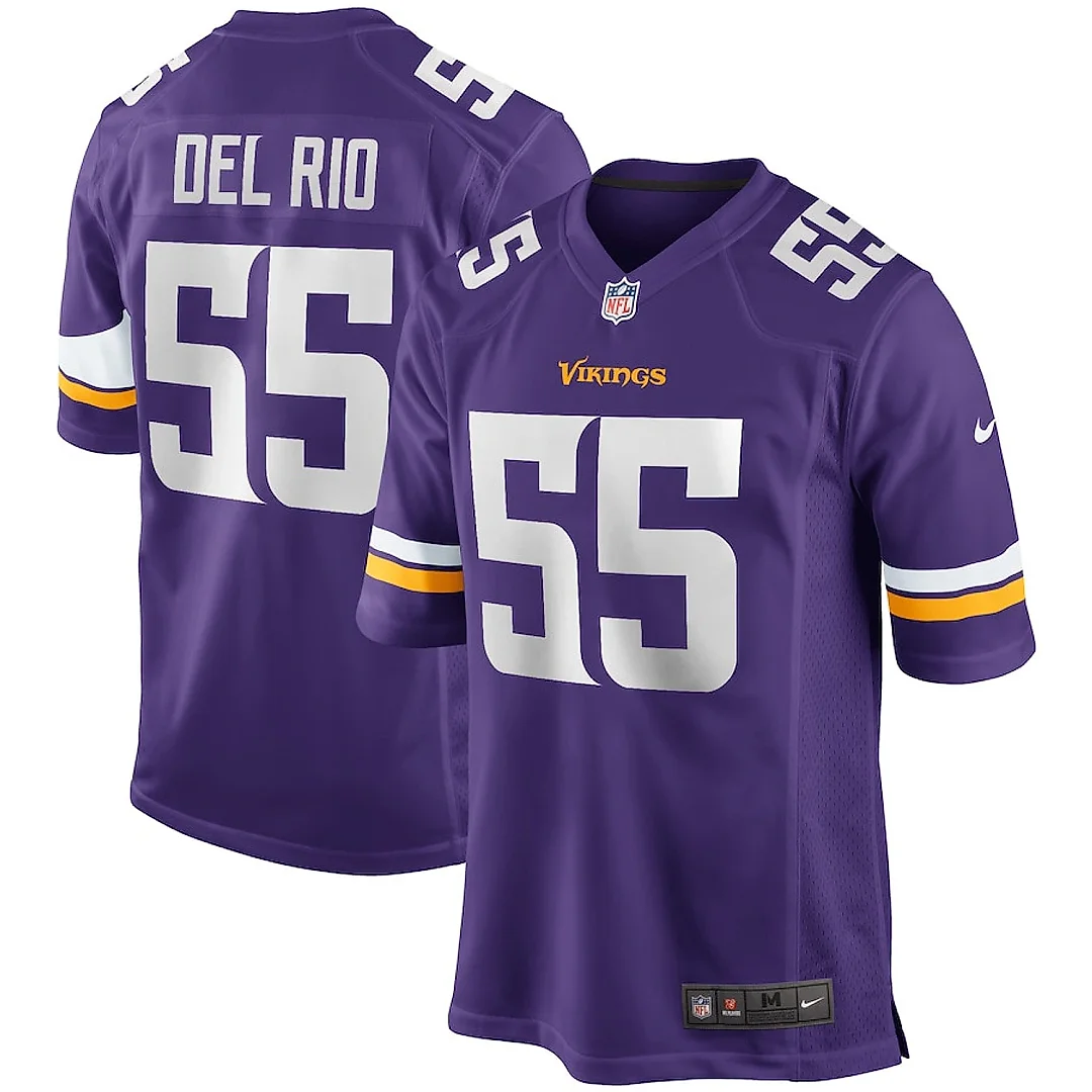 Zennovawear Jack Del Rio 55 Minnesota Vikings Men Game Retired Jersey - Purple