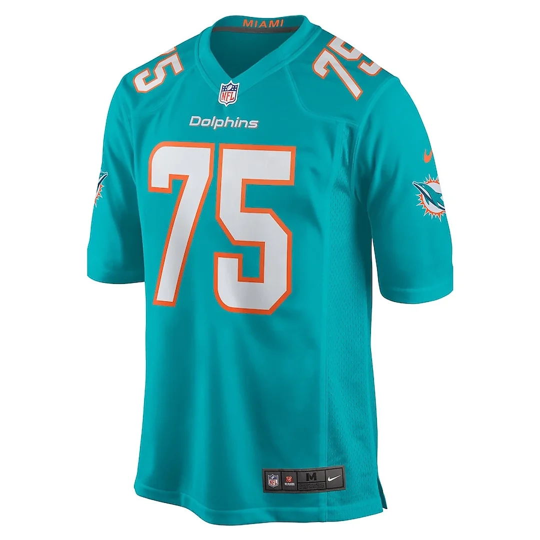 Zennovawear Jack Driscoll 75 Miami Dolphins Team Game Men Jersey - Aqua