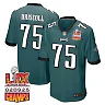 Zennovawear Jack Driscoll 75 Philadelphia Eagles Super Bowl LIX Champions Patch Game Men Jersey - Midnight Green