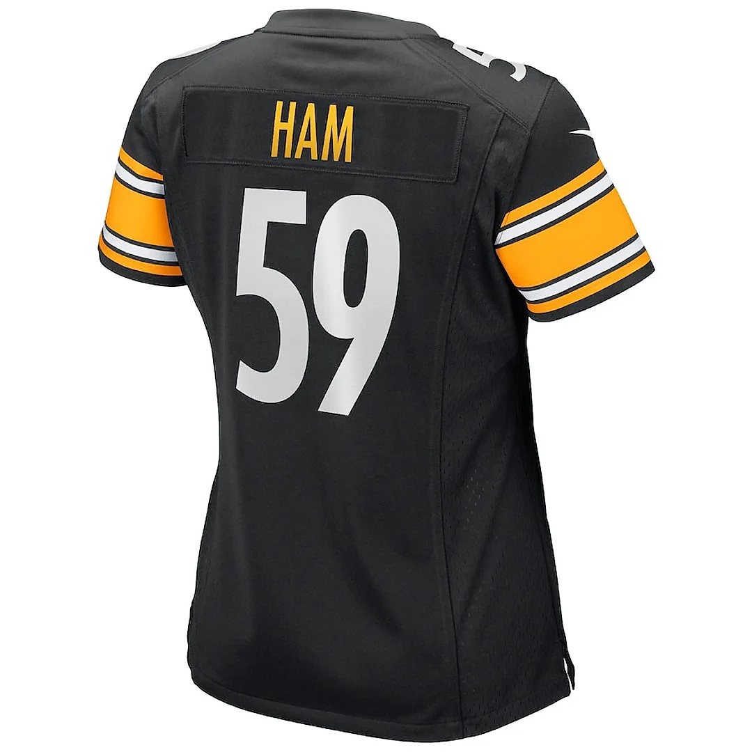 Zennovawear Jack Ham 59 Pittsburgh Steelers Women Game Retired Jersey - Black