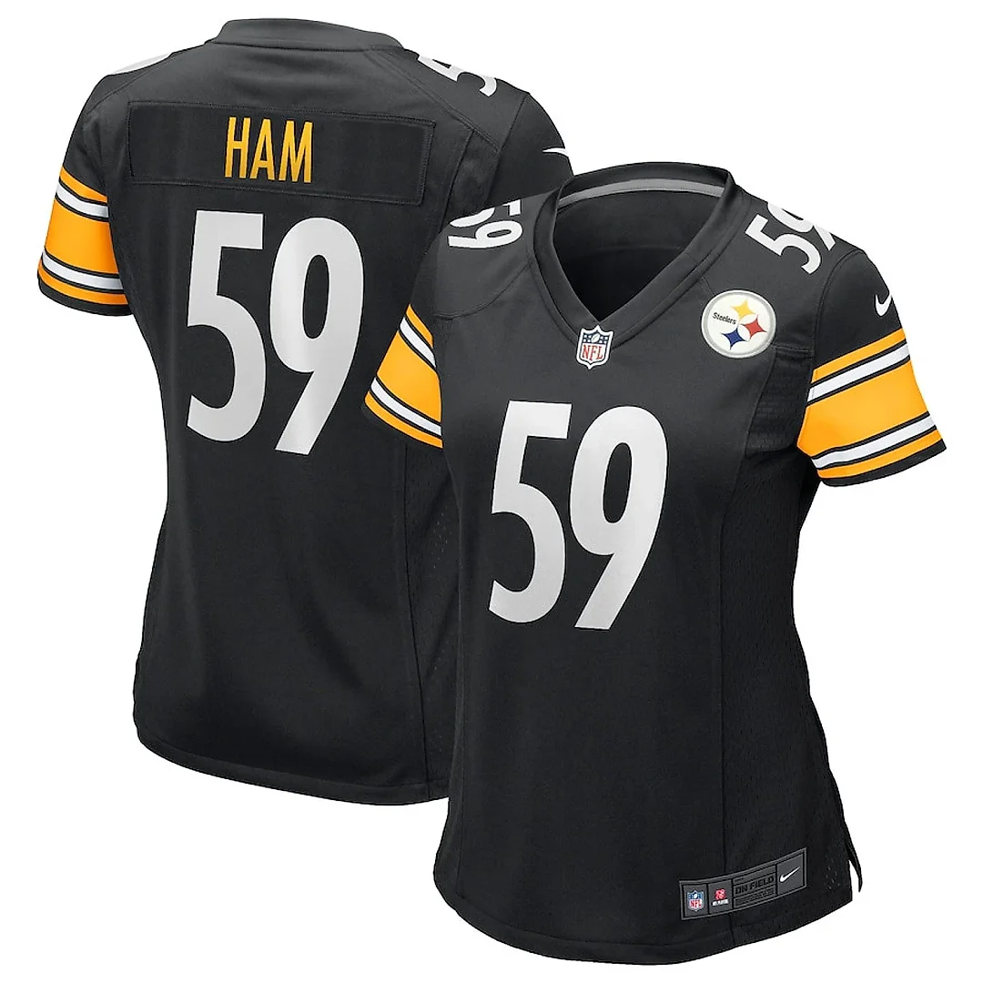 Zennovawear Jack Ham 59 Pittsburgh Steelers Women Game Retired Jersey - Black