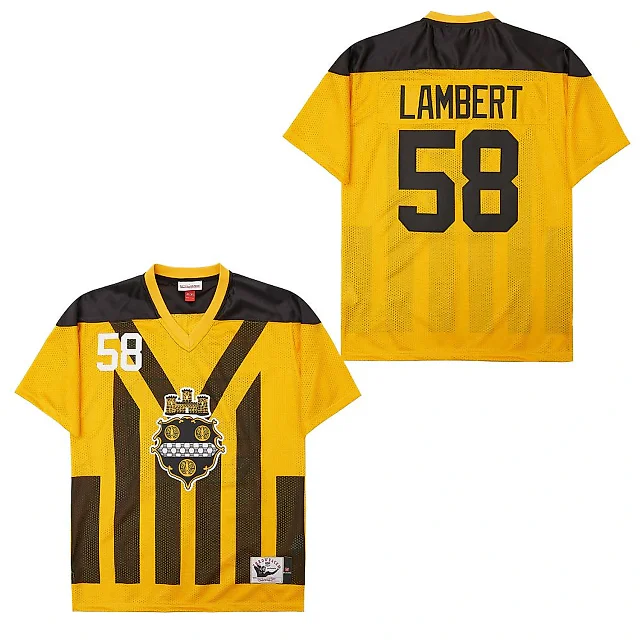 Zennovawear Jack Lambert 58 Pittsburgh Steelers Retro Throwback Legacy Men Jersey - Black/Yellow