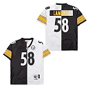Zennovawear Jack Lambert 58 Pittsburgh Steelers Two-Toned Retro Throwback Men Jersey - Black/White