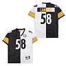 Zennovawear Jack Lambert 58 Pittsburgh Steelers Two-Toned Retro Throwback Men Jersey - Black/White