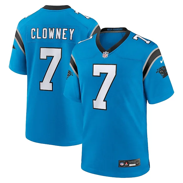 Zennovawear Jadeveon Clowney 7 Carolina Panthers Alternate Game Jersey - Men Blue