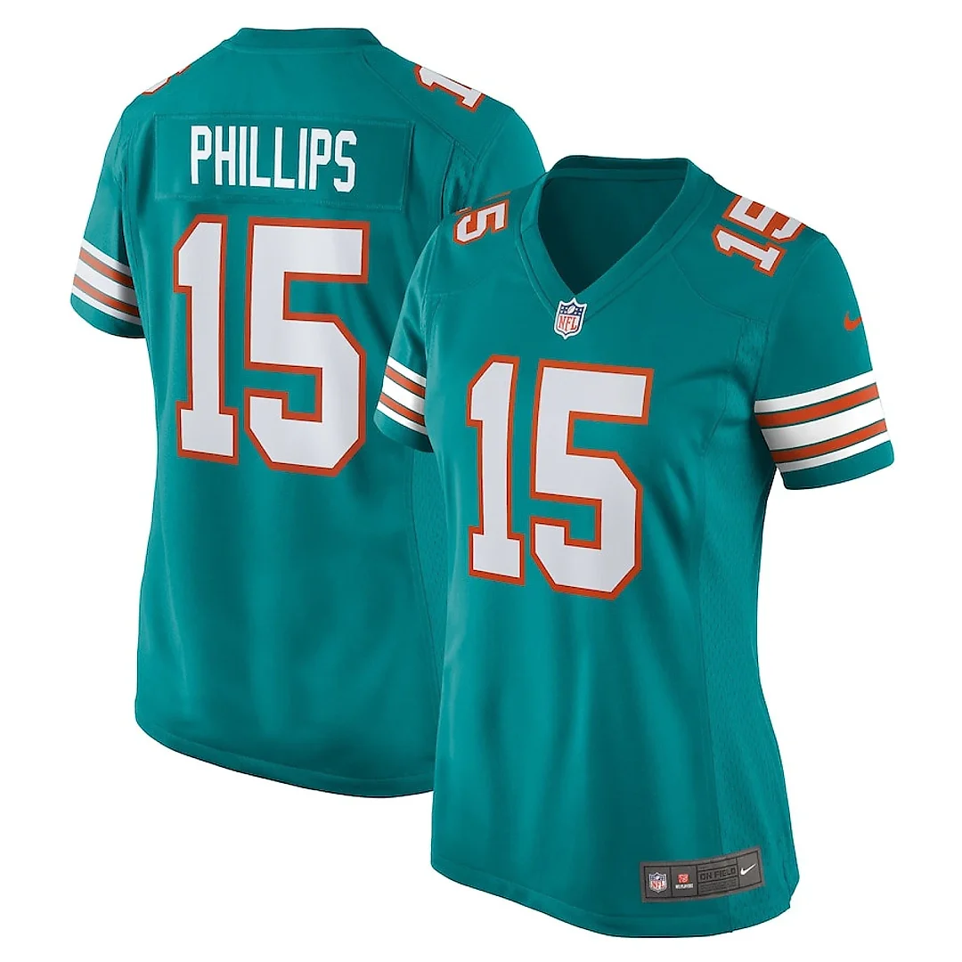 Zennovawear Jaelan Phillips 15 Miami Dolphins Women Alternate Game Jersey - Aqua