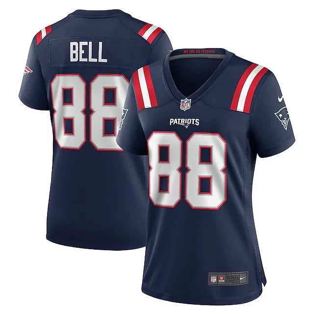 Zennovawear Jaheim Bell 88 New England Patriots Women's Team Game Jersey - Navy