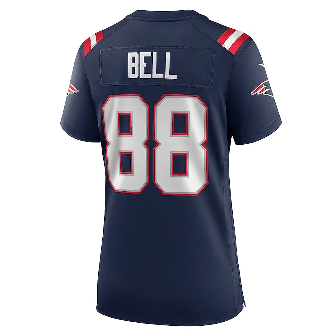 Zennovawear Jaheim Bell 88 New England Patriots Women's Team Game Jersey - Navy