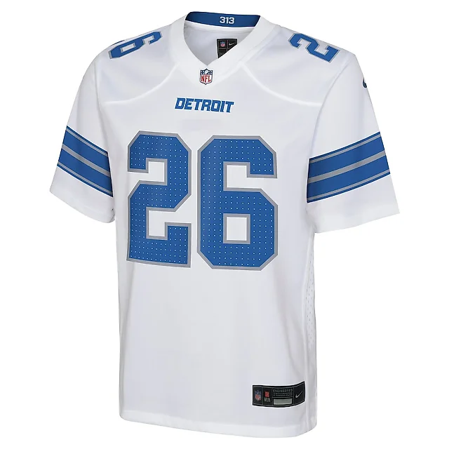 Zennovawear Jahmyr Gibbs 26 Detroit Lions Player Game YOUTH Jersey - White