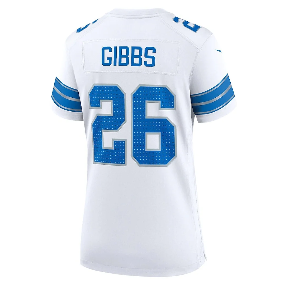 Zennovawear Jahmyr Gibbs 26 Detroit Lions Women's White Game Jersey - White
