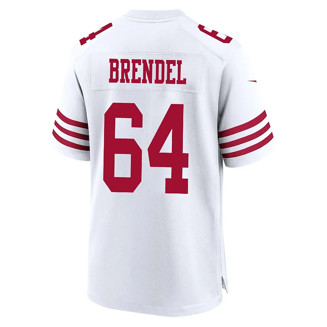 Zennovawear Jake Brendel 64 San Francisco 49ers NFC Champions Patch Game Men Jersey - White