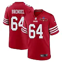 Zennovawear Jake Brendel 64 San Francisco 49ers NFC Champions Patch Game Men Jersey - Scarlet