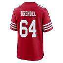 Zennovawear Jake Brendel 64 San Francisco 49ers NFC Champions Patch Game Men Jersey - Scarlet