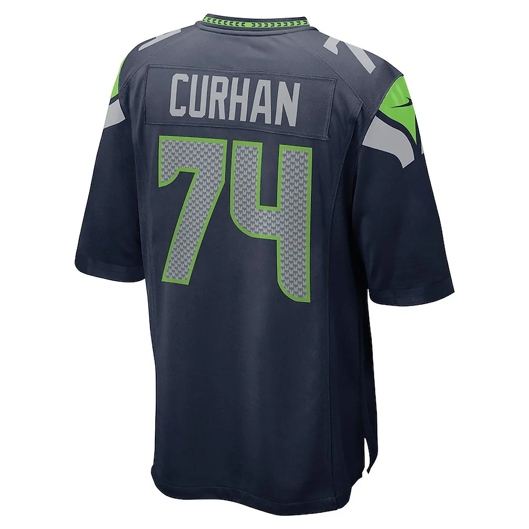 Zennovawear Jake Curhan 74 Seattle Seahawks Men Game Jersey - College Navy