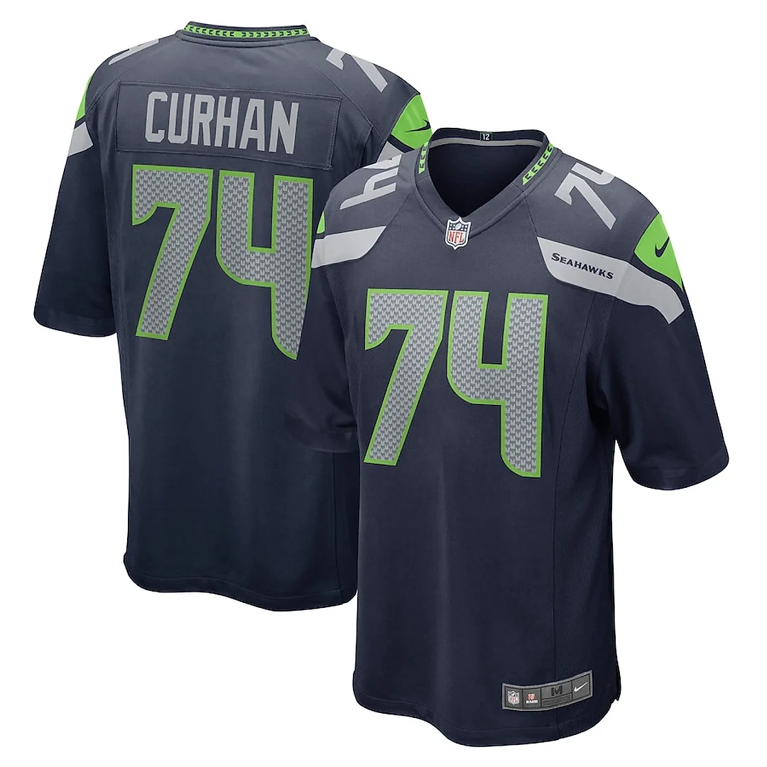 Zennovawear Jake Curhan 74 Seattle Seahawks Men Game Jersey - College Navy
