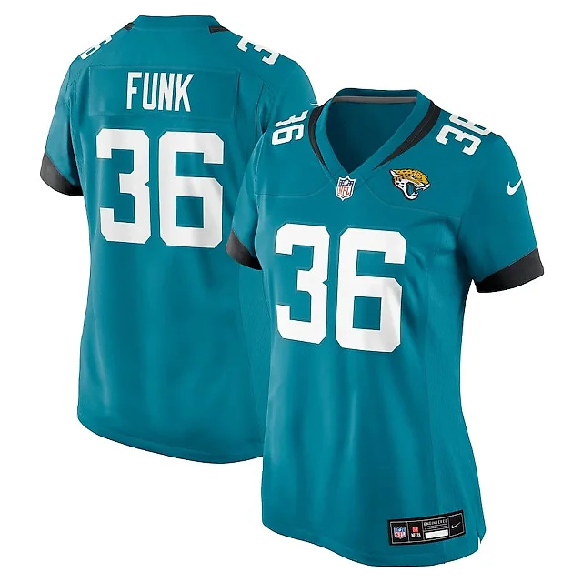 Zennovawear Jake Funk 36 Jacksonville Jaguars Women's Team Game Jersey - Teal