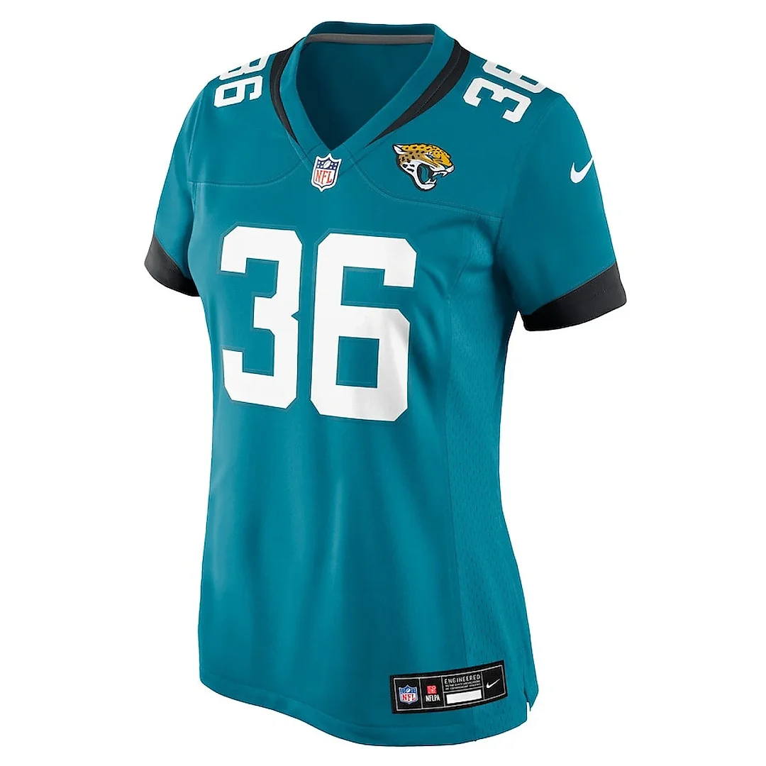 Zennovawear Jake Funk 36 Jacksonville Jaguars Women's Team Game Jersey - Teal