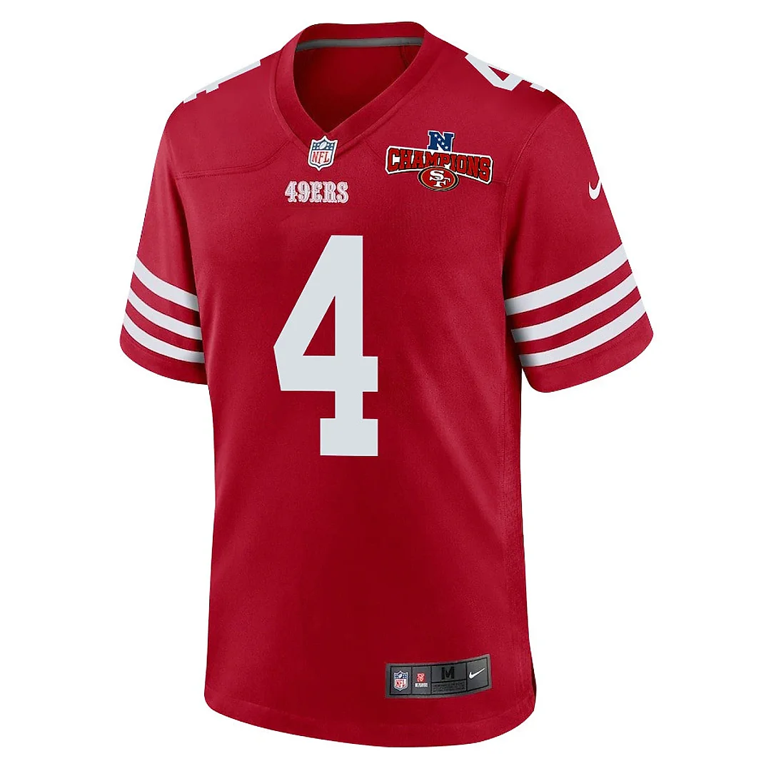 Zennovawear Jake Moody 4 San Francisco 49ers NFC Champions Patch Game Men Jersey - Scarlet
