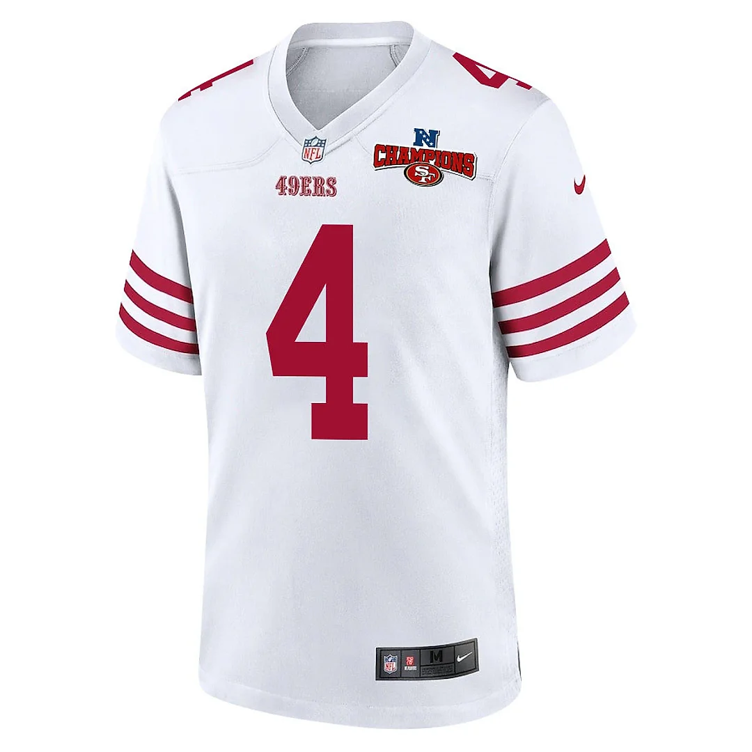Zennovawear Jake Moody 4 San Francisco 49ers NFC Champions Patch Game Men Jersey - White