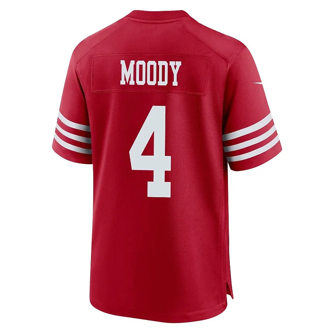 Zennovawear Jake Moody 4 San Francisco 49ers NFC Champions Patch Game Men Jersey - Scarlet