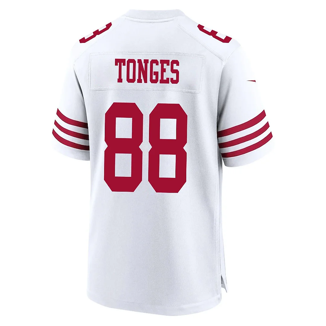 Zennovawear Jake Tonges 88 San Francisco 49ers NFC Champions Patch Game Men Jersey - White