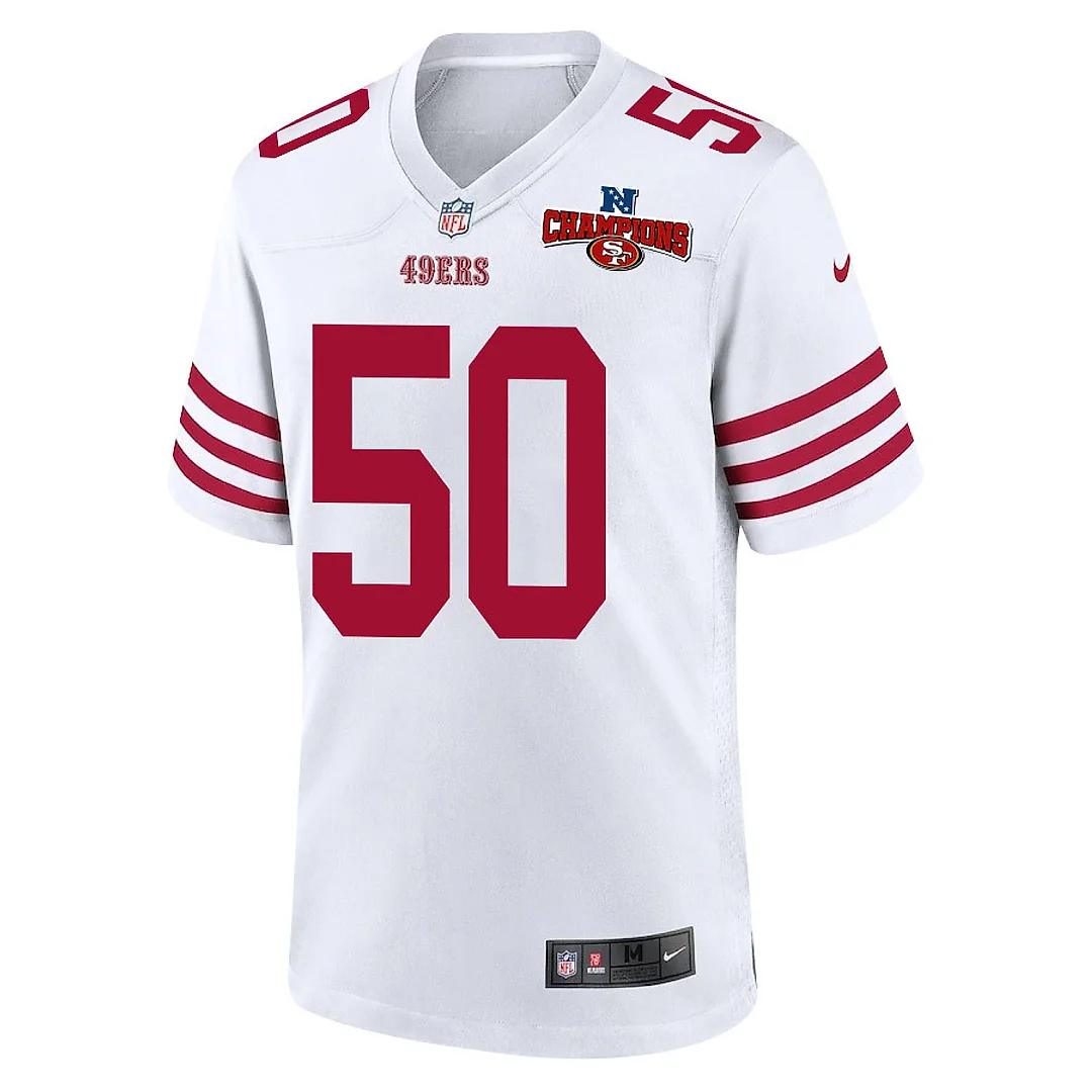 Zennovawear Jalen Graham 50 San Francisco 49ers NFC Champions Patch Game Men Jersey - White